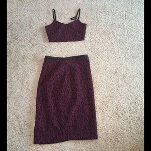 COPY - BNWT Express 2 pc Bralet Skirt Red black leopard